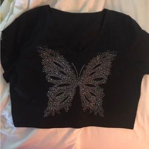 SHEIN black with butterfly on front